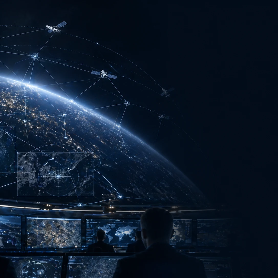 Illustration of space-enabled systems connected to an operational setting
